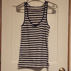 Striped Navy and White Tank Top
